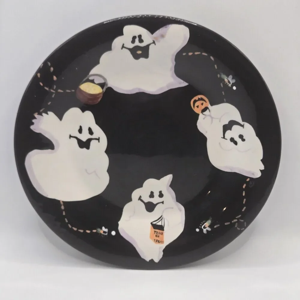 Halloween White Barn Candle Co 7” Ghosts Pillar Candle Holder/ Trinket Dish - Picture 1 of 5